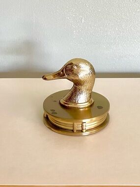 Vintage-Style Brass Duck Head Magnifying Glass and Paperweight.